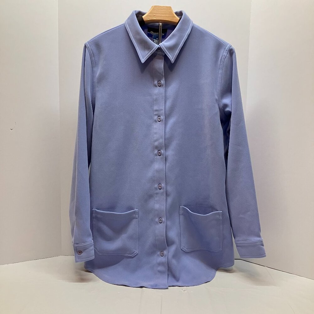Denim & Co Women's Light Blue Shacket Shirt Jacket‎ Button Up Long Sleeve Size M